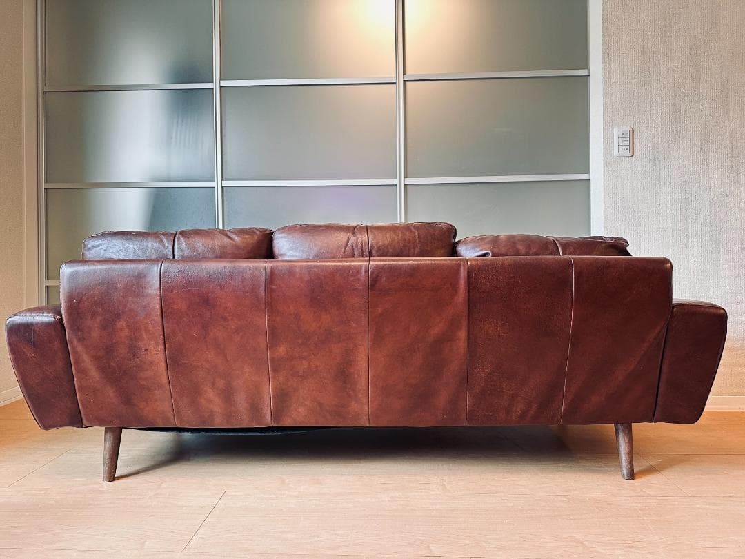 Jay【unico ウニコ】3シーターレザーソファーMOLN【剥がれ汚れ】