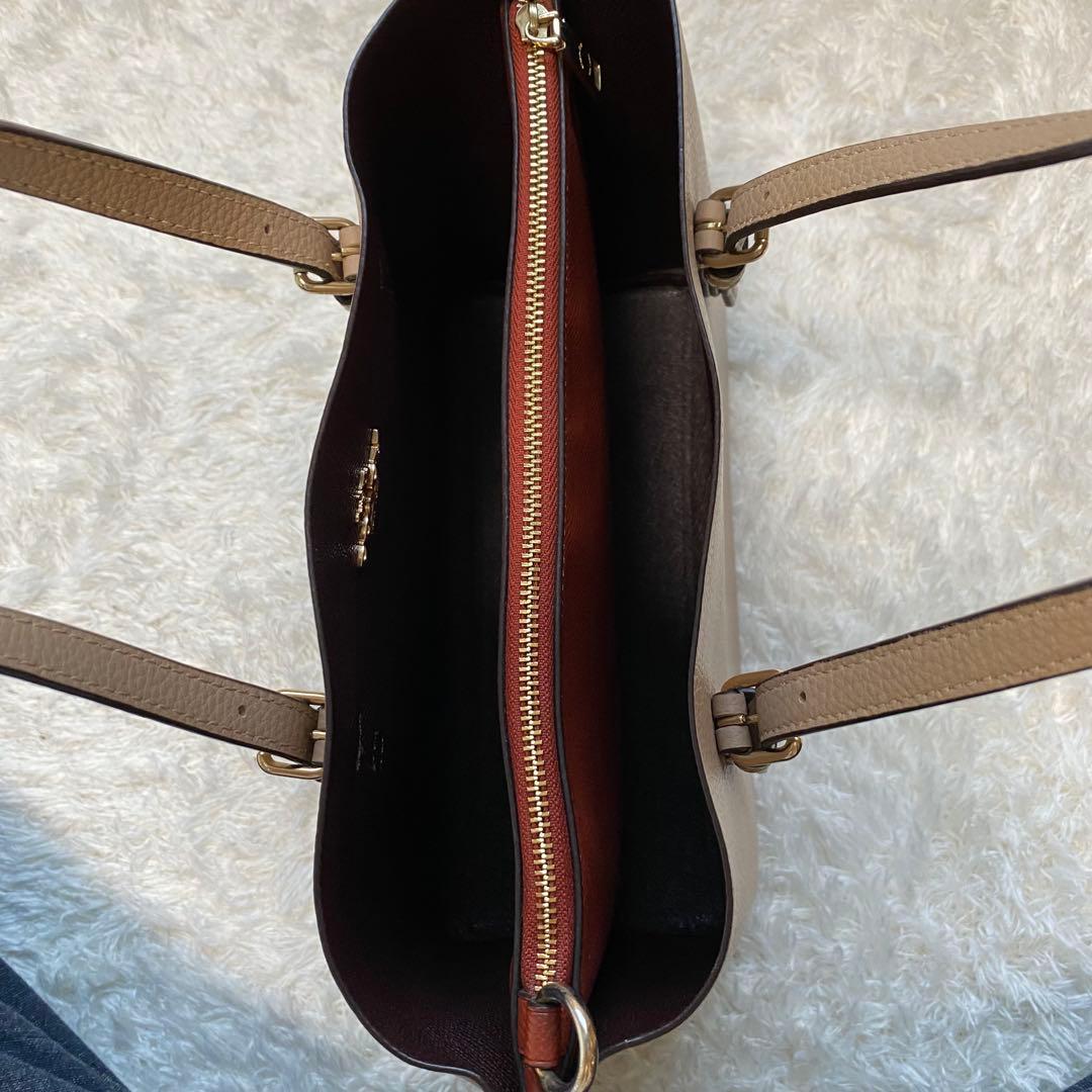 COACHコーチ モリートート ショルダーバッグ 2way レザー ベージュ