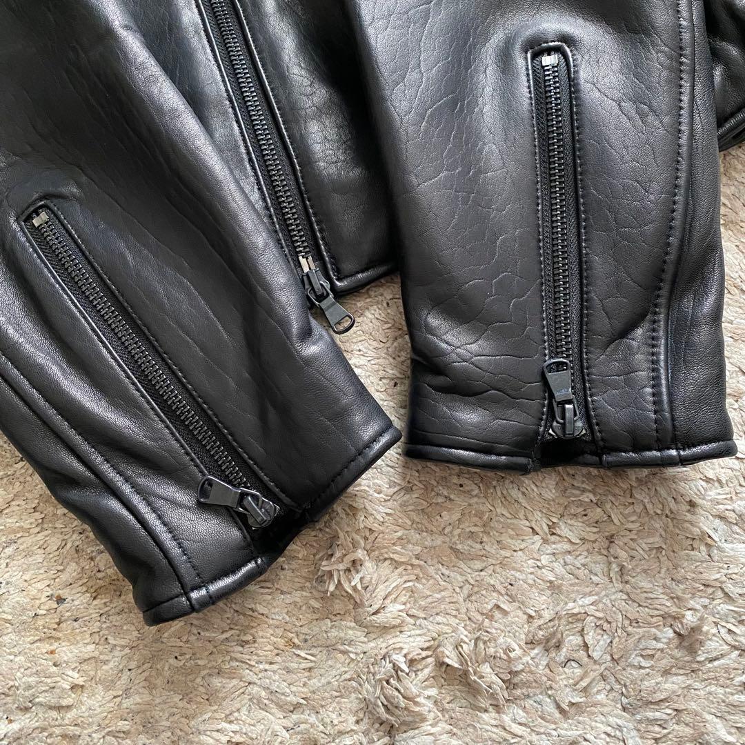 極美品✨ナノユニバース レザージャケット ライダース ブラック 黒 Lサイズ