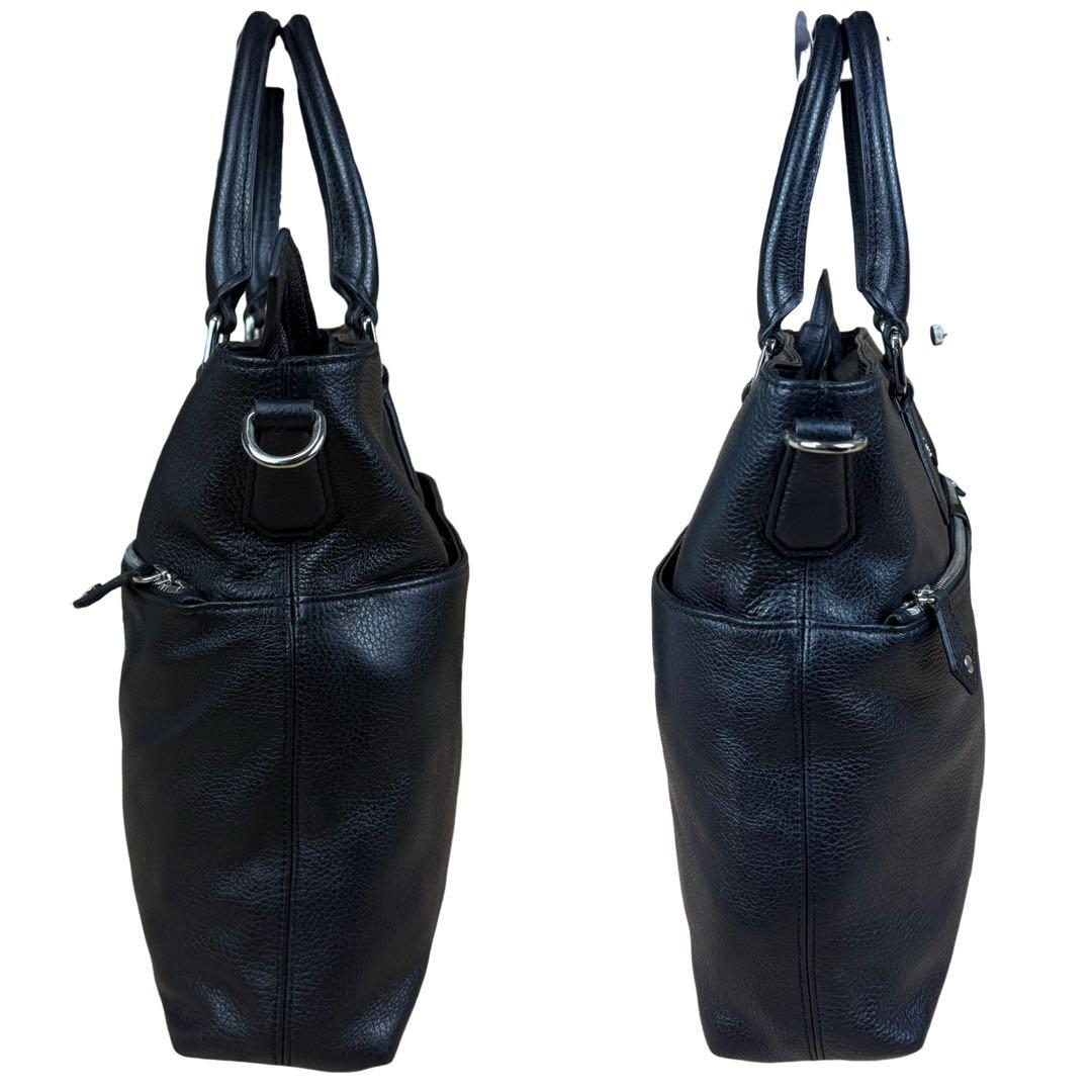 【A4対応/美品】ヴィヴィアンウエストウッド 2wayビジネスバッグ レザー 黒