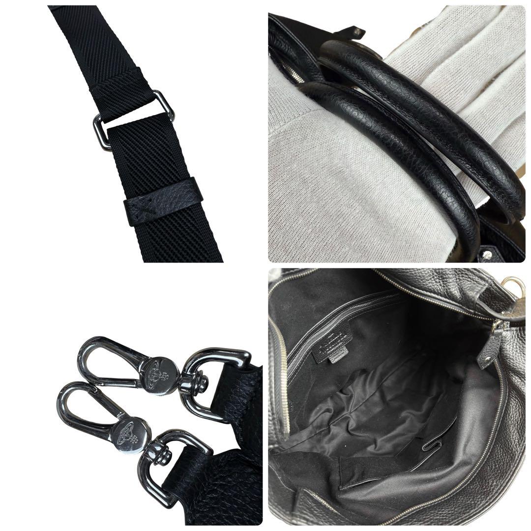 【A4対応/美品】ヴィヴィアンウエストウッド 2wayビジネスバッグ レザー 黒