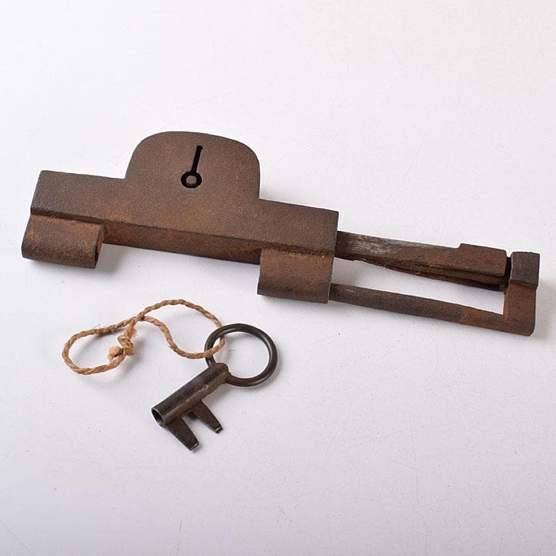 古民具　古鉄　古い錠前　鍵　2点　V　R8682