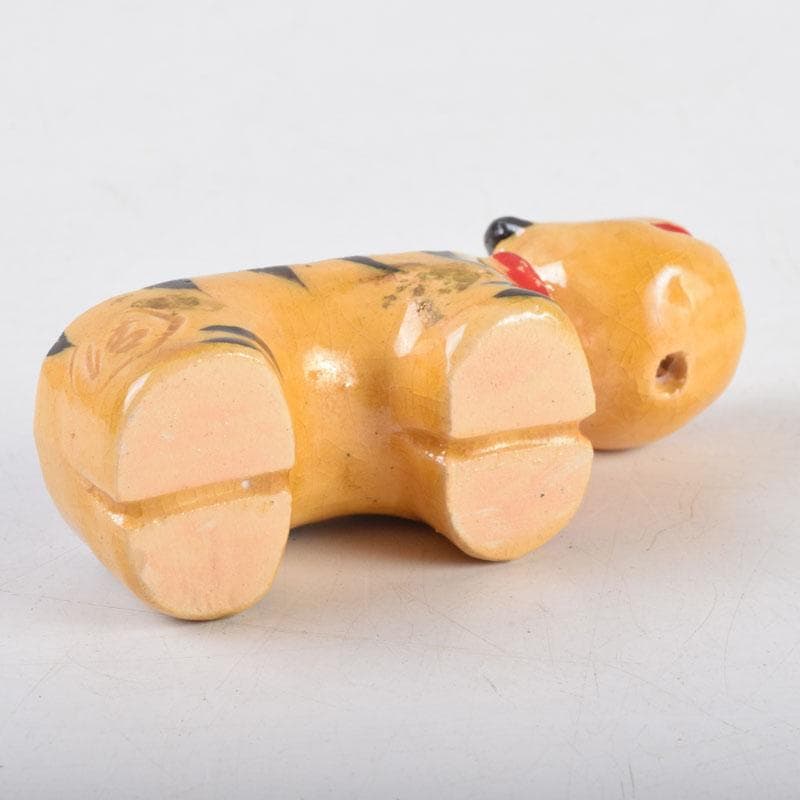 茶道具　京焼　清水六兵衛造　色絵　虎香合　干支　共箱　V　8807