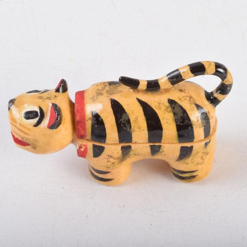 茶道具　京焼　清水六兵衛造　色絵　虎香合　干支　共箱　V　8807