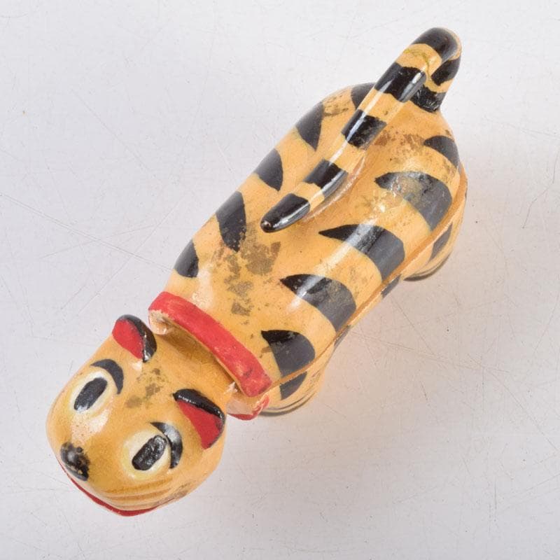 茶道具　京焼　清水六兵衛造　色絵　虎香合　干支　共箱　V　8807