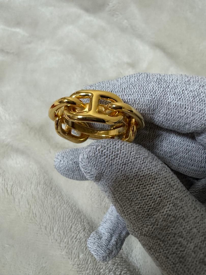 エルメス　シェーヌダンクル　スカーフリング　　ゴールド　金