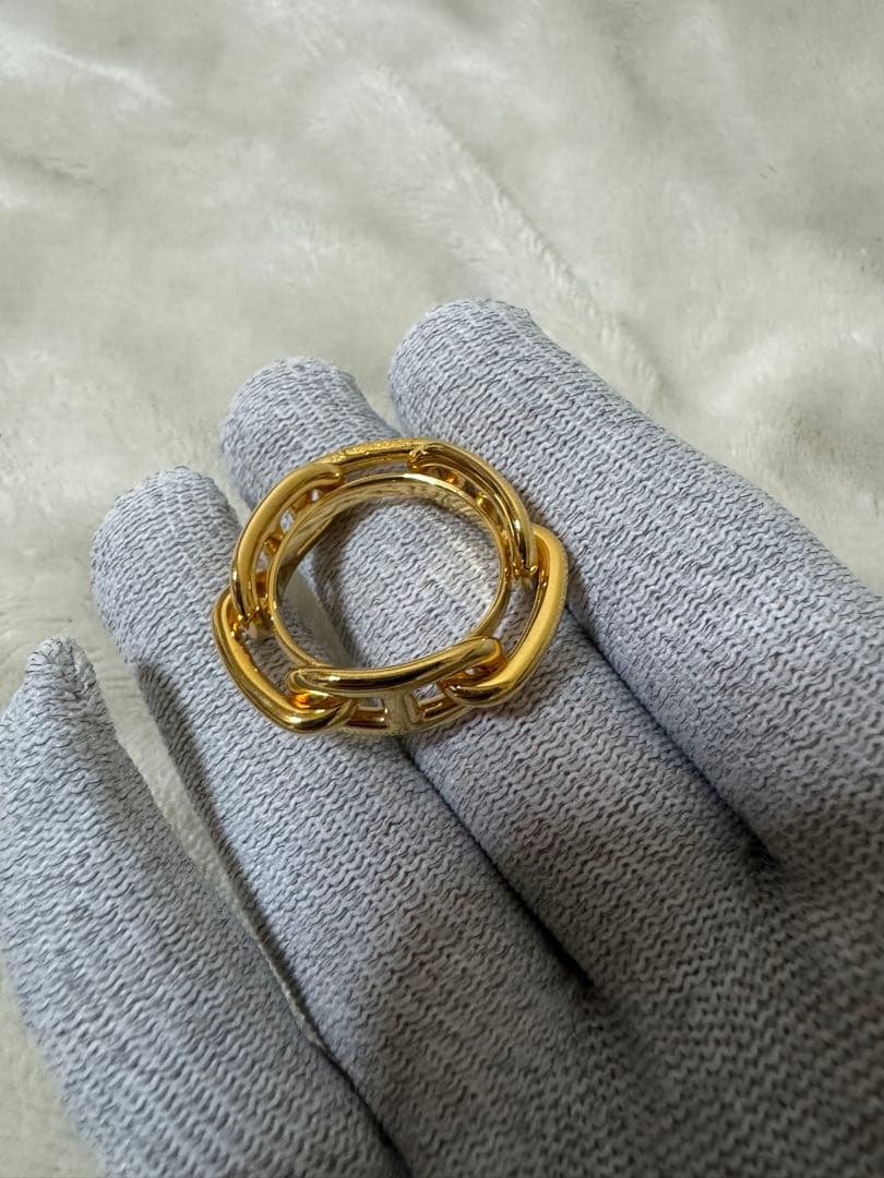 エルメス　シェーヌダンクル　スカーフリング　　ゴールド　金