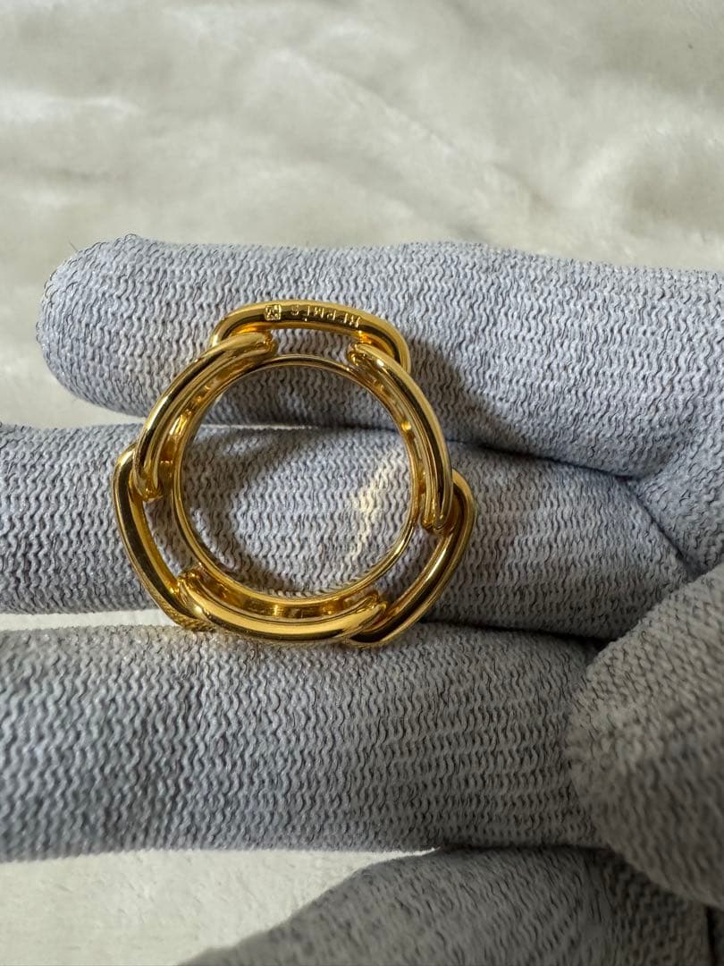 エルメス　シェーヌダンクル　スカーフリング　　ゴールド　金