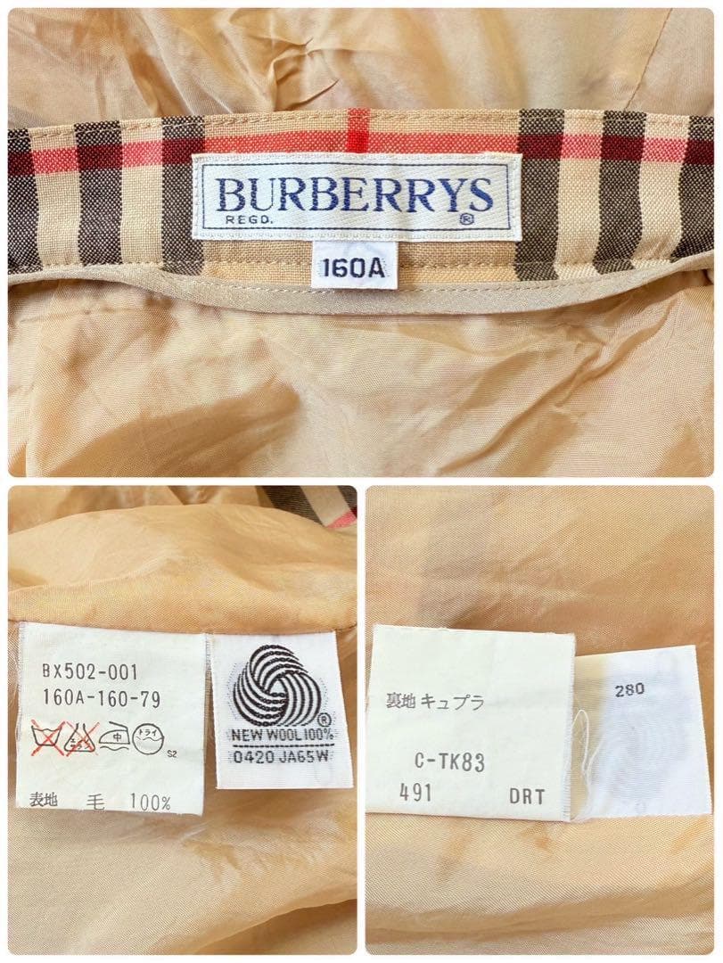 ✨極美品✨バーバリー 膝丈スカート ノバチェック プリーツ サイドファスナー