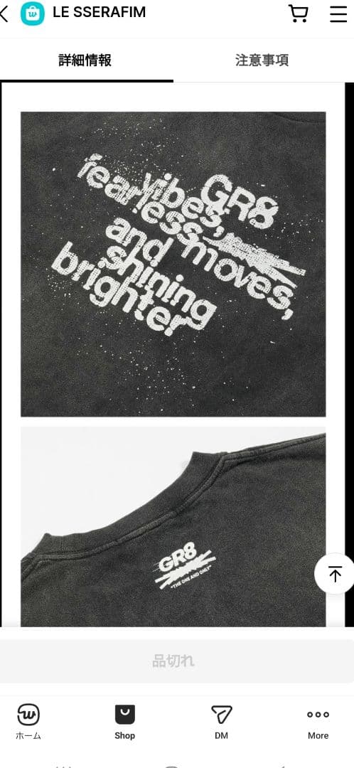 完売品 LE SSERAFIM GR8 コラボ Tシャツ サイズXL