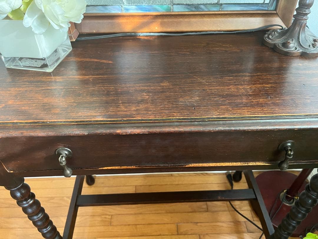 イギリス ホールテーブル ボールターンレッグ　アンティーク
