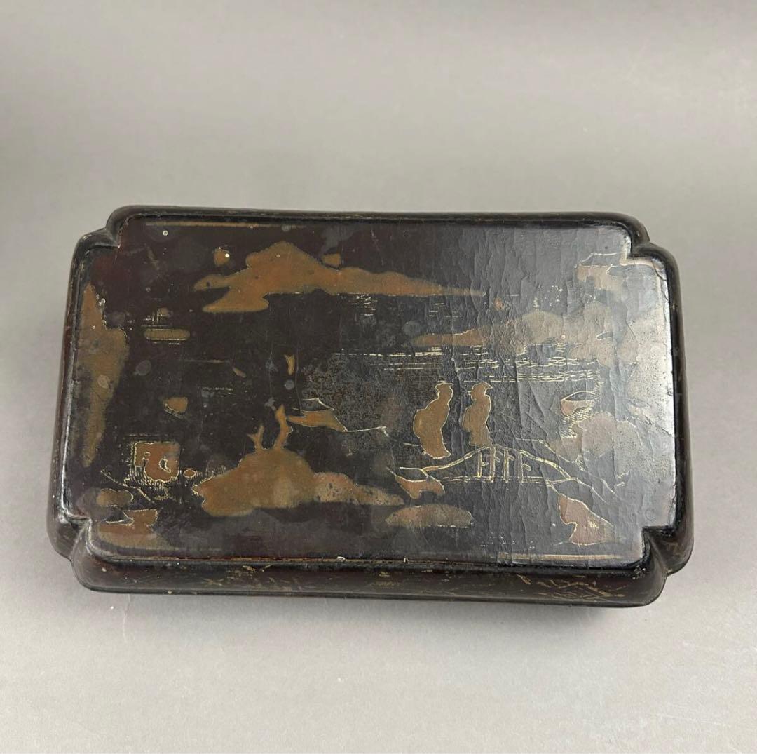 黒漆金彩長方箱 X-91