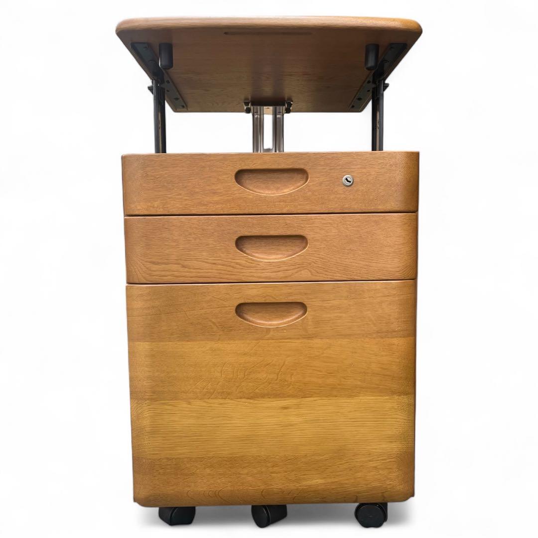 カリモク 学習家具セット② デスクワゴン 昇降式 バタフライ拡張天板販売ページ