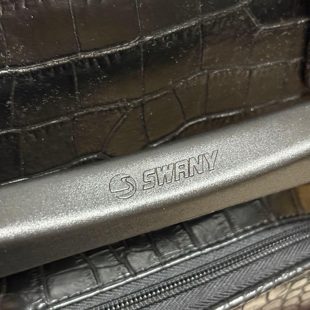 スワニー トートキャリー クロコダイル風型押し 4輪　旅行カバン　旅行バッグ