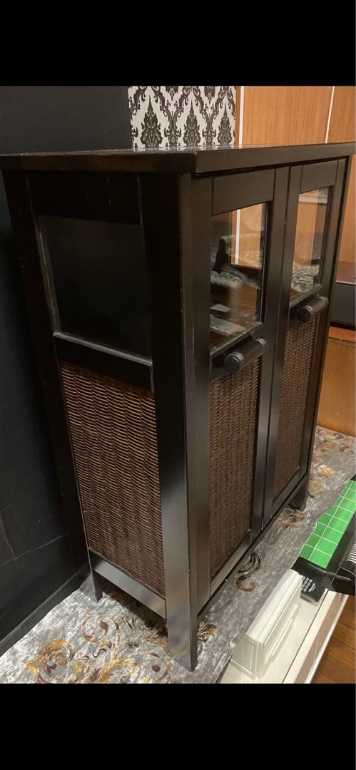 希少♦️高級 キャビネット♦️アジアンリゾート♦️天板 サイド ガラス 飾り棚♦️送料込