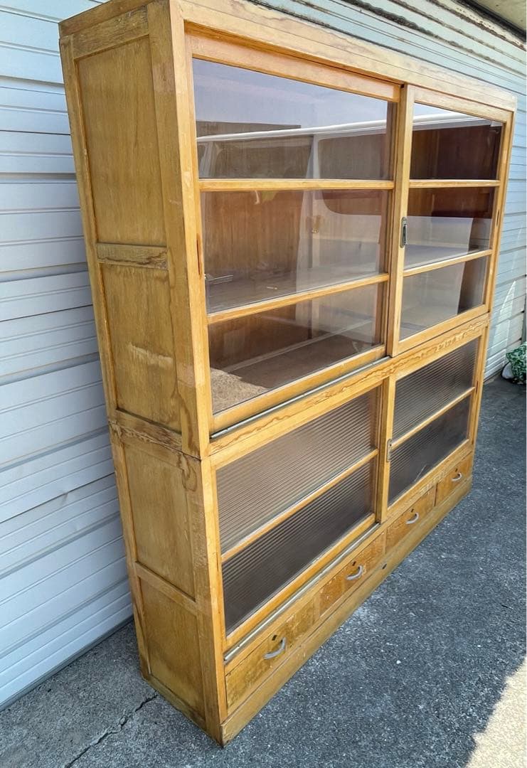 稀少/当時物/大型/水屋箪笥/箪笥/ガラス棚/食器棚/収納棚/小引き出し/②
