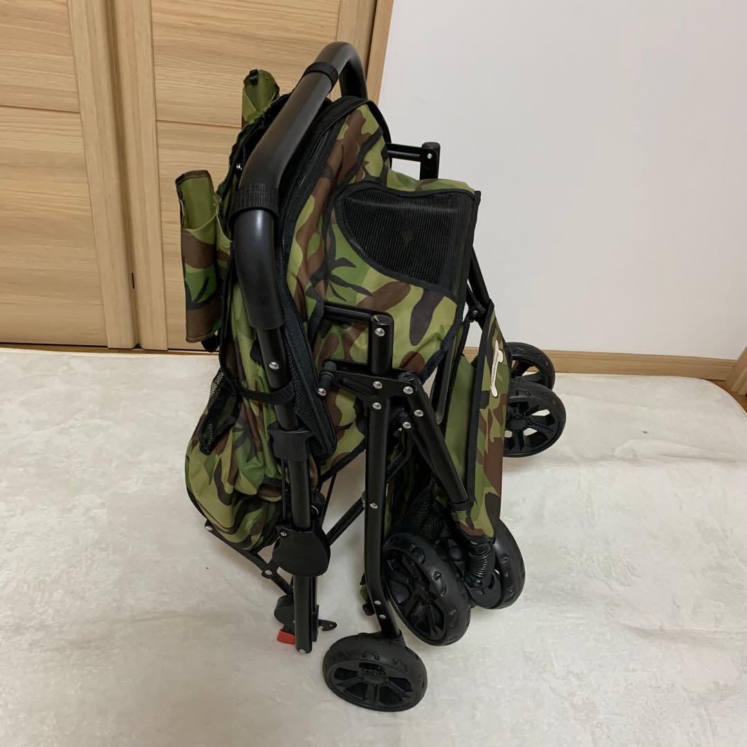 【美品】ピッコロカーネ プリモ 迷彩 ペットカート 中型犬 多頭飼 ロゴ有 人気