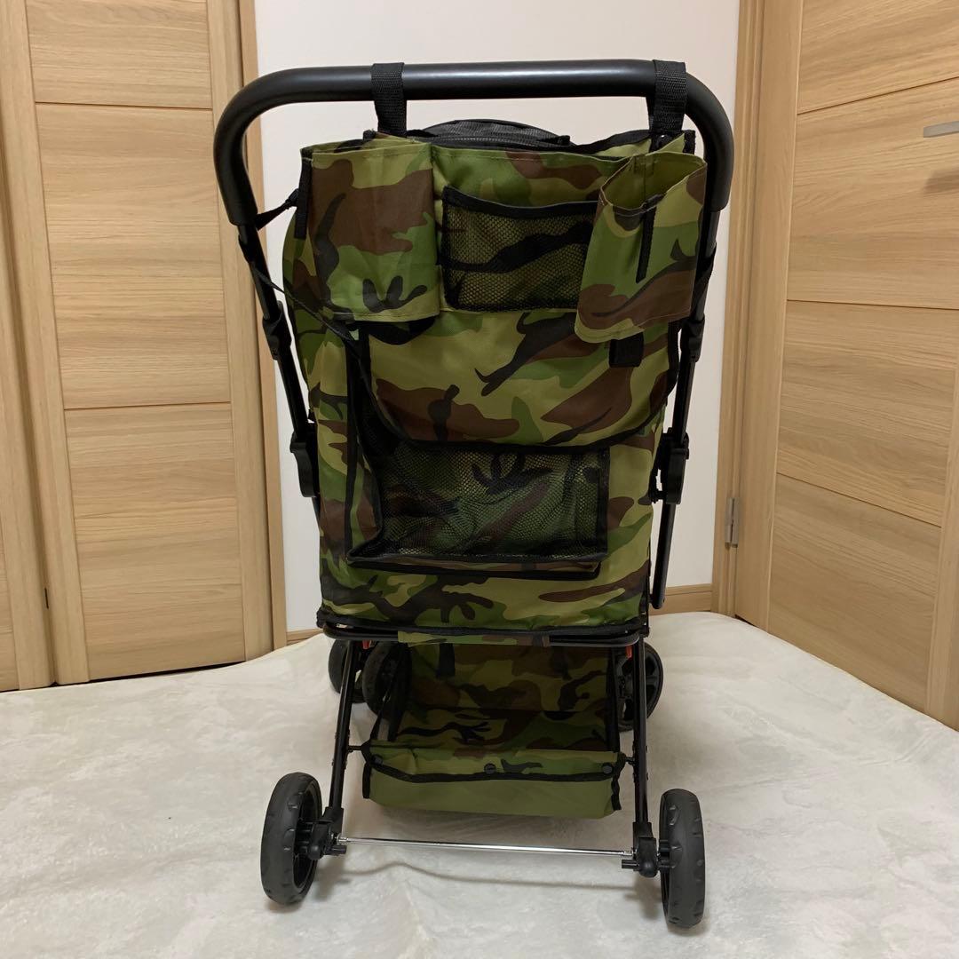 【美品】ピッコロカーネ プリモ 迷彩 ペットカート 中型犬 多頭飼 ロゴ有 人気