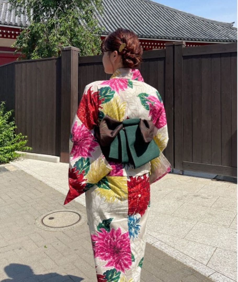 KEITAMARUYAMA ×Ameri BEIGE FLOWER YUKATA