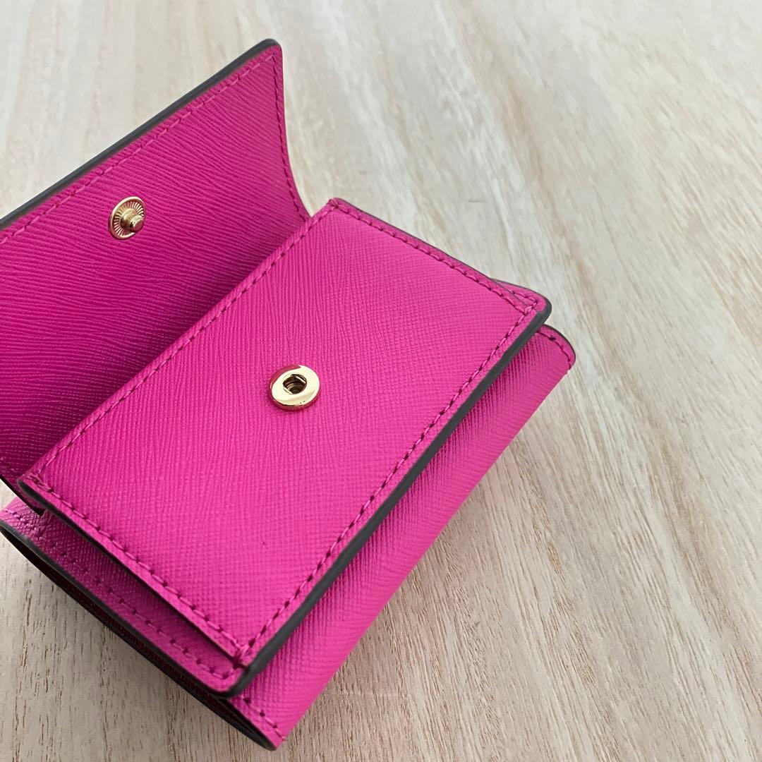 新品✨トリーバーチ✨三つ折り財布✨エマーソン✨カラーブロック✨ピンク オレンジ系