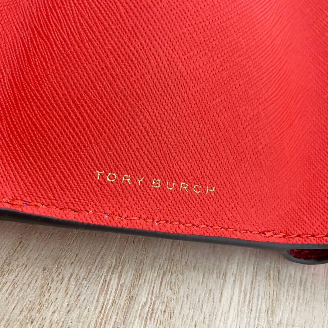 新品✨トリーバーチ✨三つ折り財布✨エマーソン✨カラーブロック✨ピンク オレンジ系