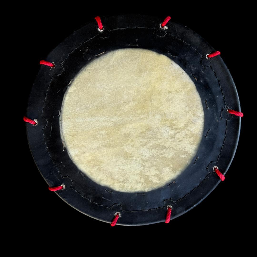 フォロー割【新品】【蔵出し】締め太鼓 牛 革 和太鼓 バチ付き 台付き