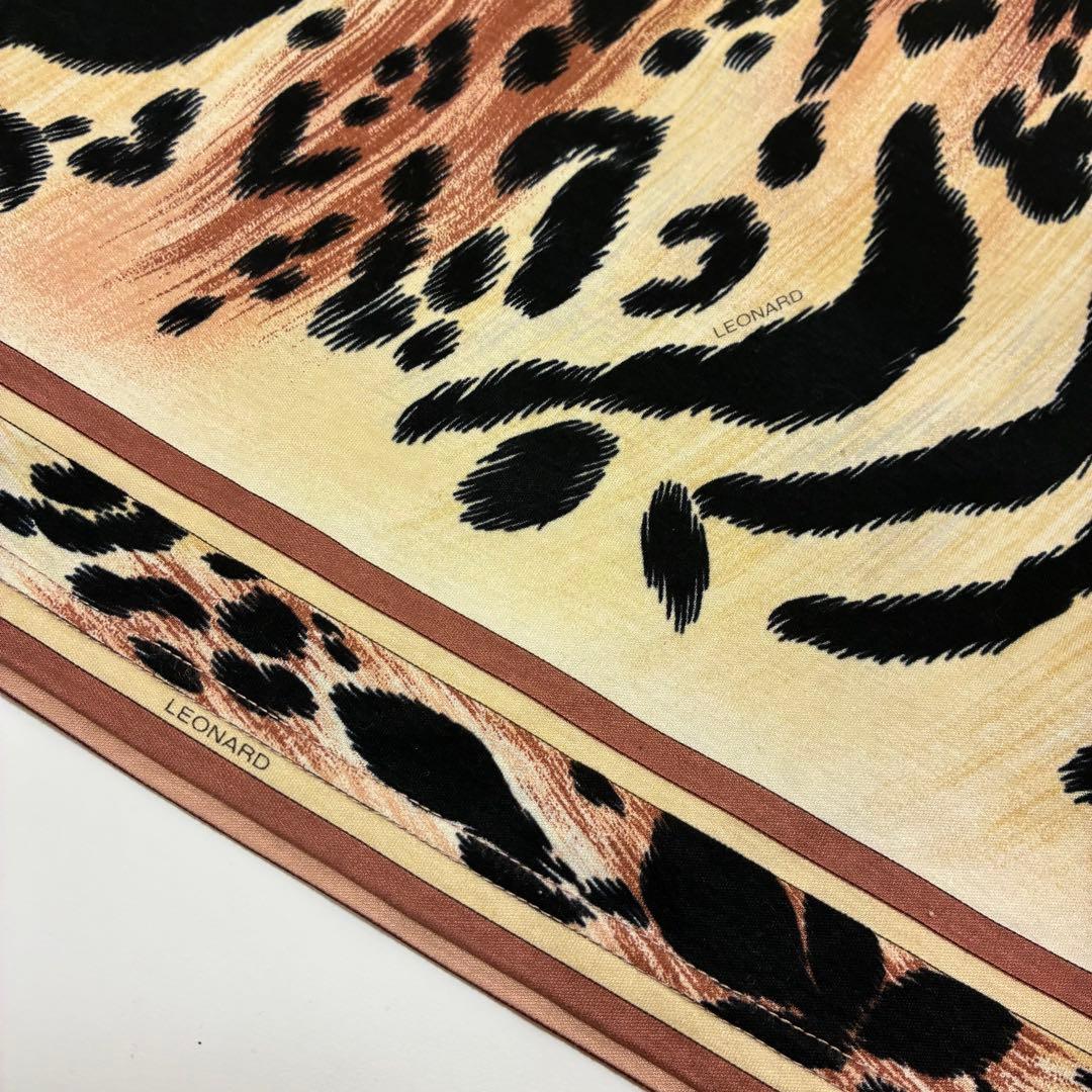 LEONALD レオナール☆レオパード柄膝丈タイトスカート 38 ベージュ系