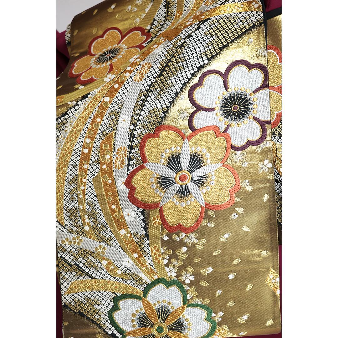 ヴィンテージ振袖■単品単体■161cm■成人式前撮り■帯オマケ品正絹HT03