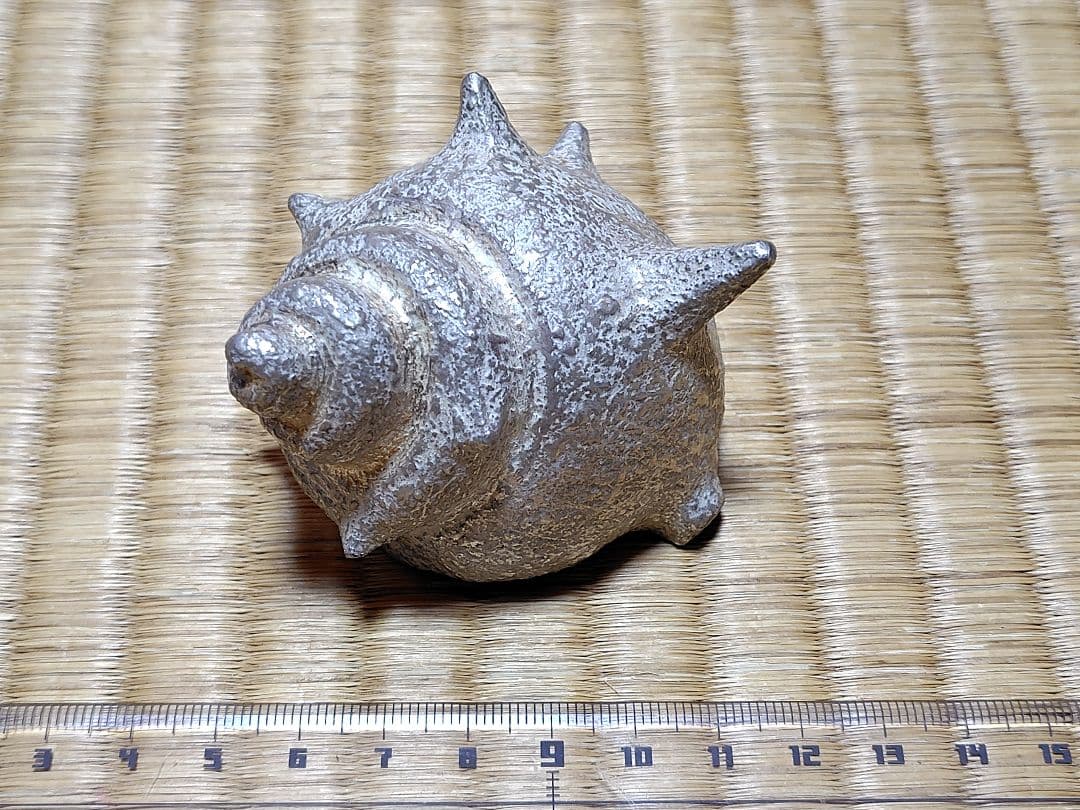 真葛香斎 銀叩サザエ 蓋置 共箱 茶道具