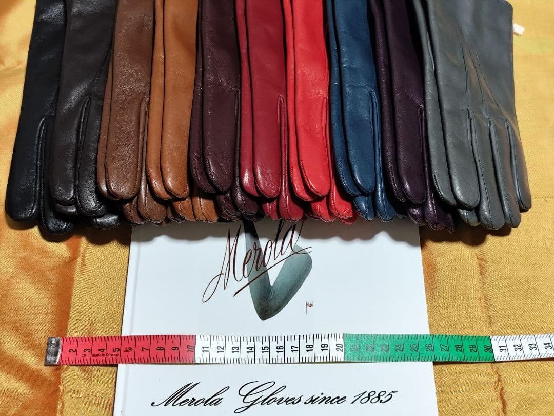 今季 メローラ ナッパグレー カシミア黒 革手袋 グローブ MEROLA