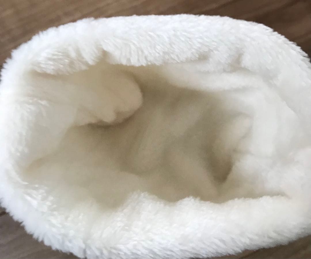 フクモモポーチ　太ニット風オフホワイト