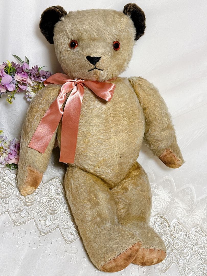 ❤️ビッグ❤️黒いお耳のチャドバレーベア　アンティークベア　Chad Valley