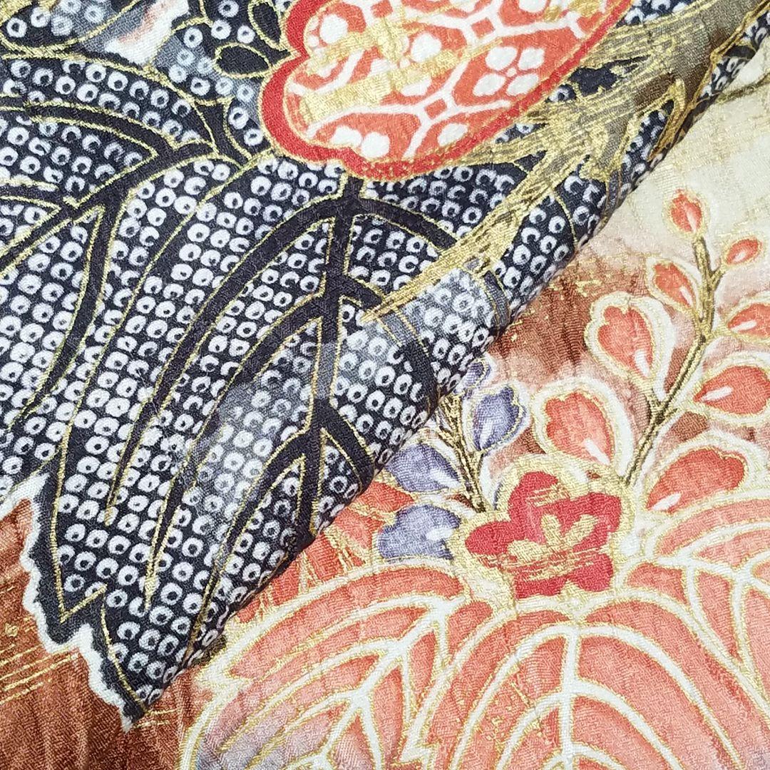 【予約済】M3670【着物と帯京月花】■五三桐に鹿の子花染分友禅正絹振袖袷広衿■