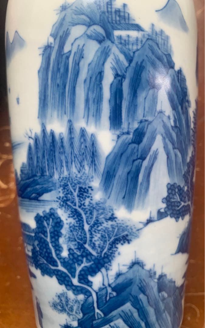 中国清時代末期染付花瓶（Ronbin）