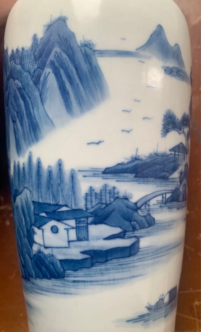 中国清時代末期染付花瓶（Ronbin）