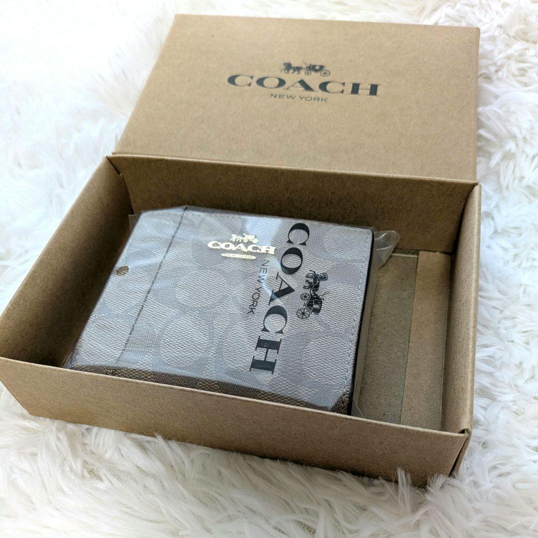 COACH 2つ折り財布 ブラウン ラウンドウォレット