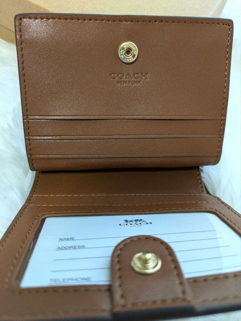 COACH 2つ折り財布 ブラウン ラウンドウォレット