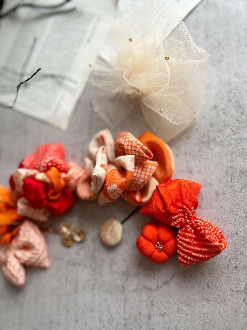 七五三　七五三髪飾り　ヘッドドレス　着物髪飾り　リメイク髪飾り　074