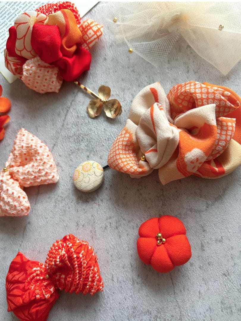 七五三　七五三髪飾り　ヘッドドレス　着物髪飾り　リメイク髪飾り　074