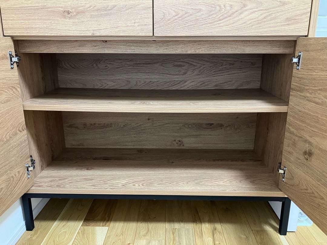 LOWYA キャビネット リビングボード 幅90チェスト木目調