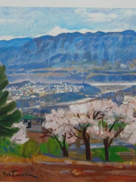 田村孝之介、飯田の春、豪華・希少・大判画集画、新品高級額・額装付、状態良好