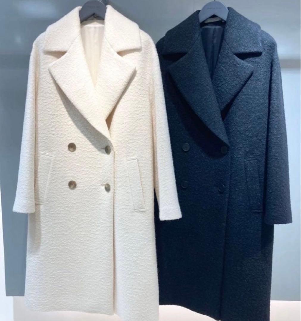 セオリーリュクス2023ツイードロングコート未使用ブラック