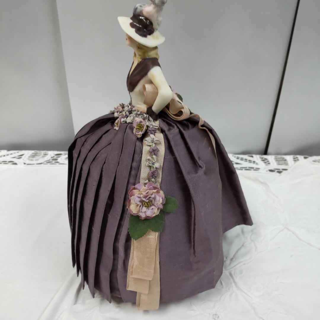 ハーフドール　ピンクッション　バイオレット　アンティーク風