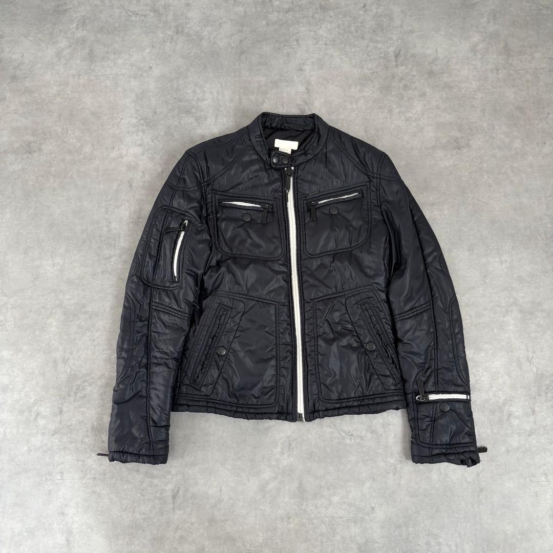 DIESEL ナイロン ライダースジャケット y2k S ギミック グランジ