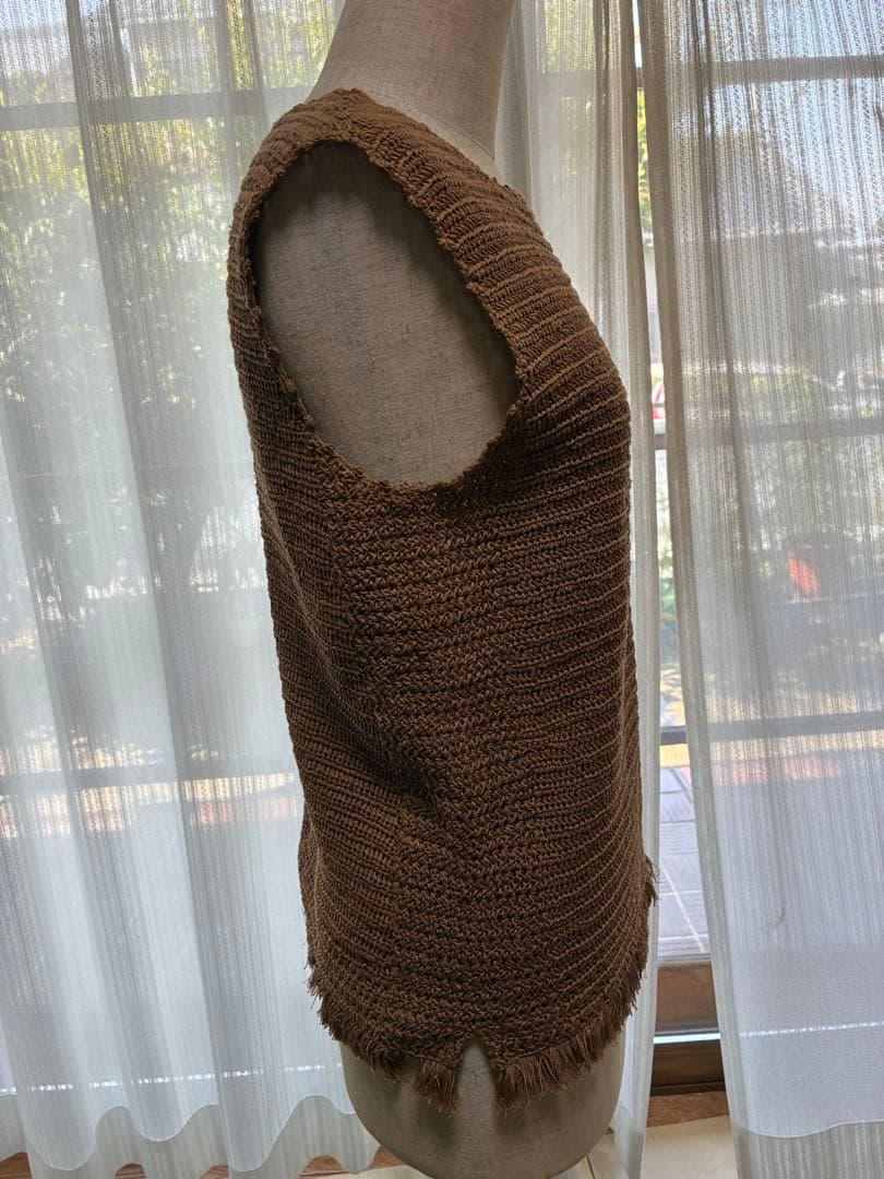 45rpm ハンドニット　ベスト　茶色