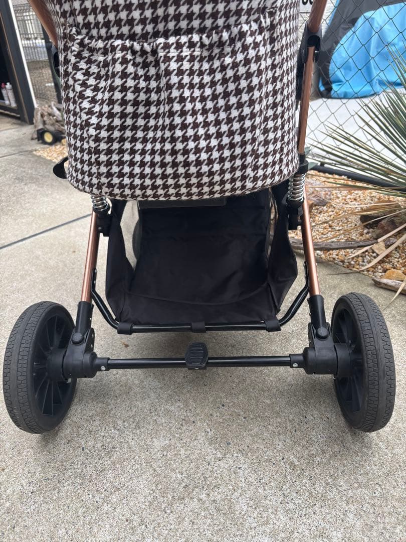 週末セール取説有　便利ペットカート　Lサイズ4輪2way 多機能おしゃれ千鳥格子