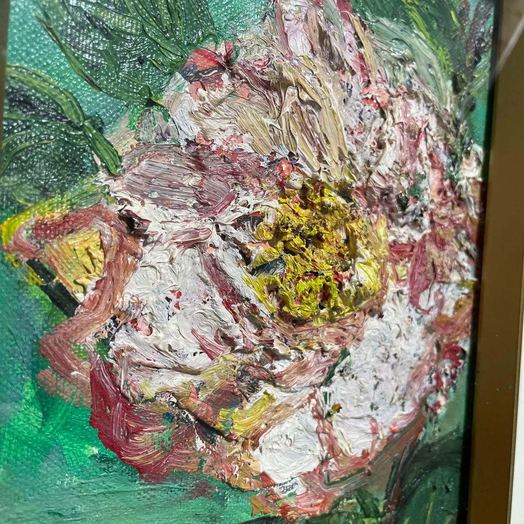 丸山妙子 油彩画　油絵　ＳＭサイズ　1986 ボタン　価格交渉可❗️