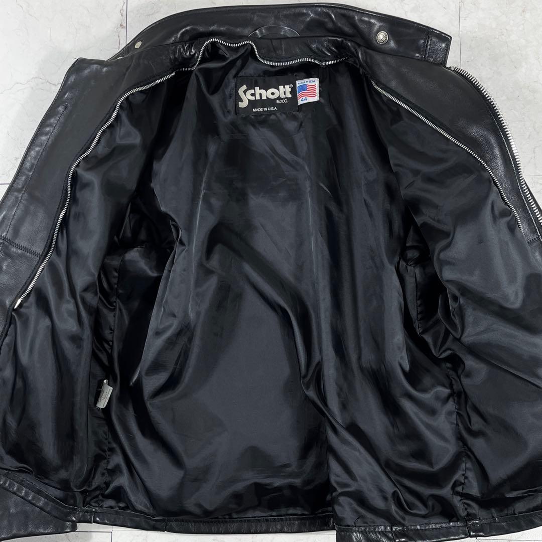 ✨極美品 ショット 641 ライダースジャケット 希少44 レザー 本革