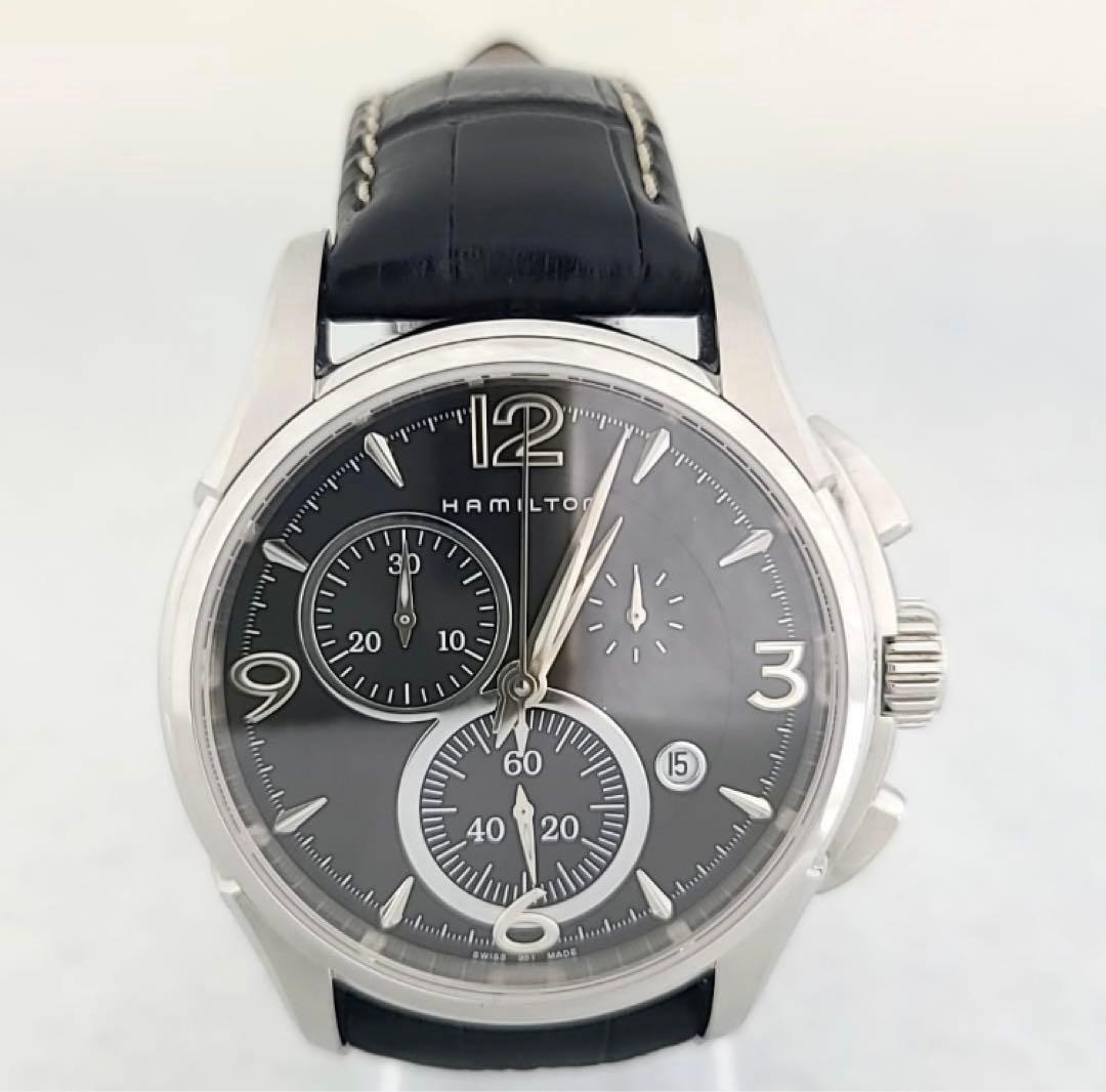 【値下げ！極美品】Hamilton ジャズマスター クロノデイト 革バンド黒