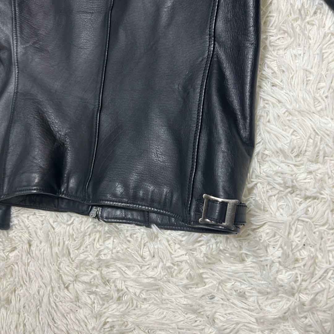 美品⭐︎ナノユニバース　レザージャケット　牛革　黒　　L THERMOLITE